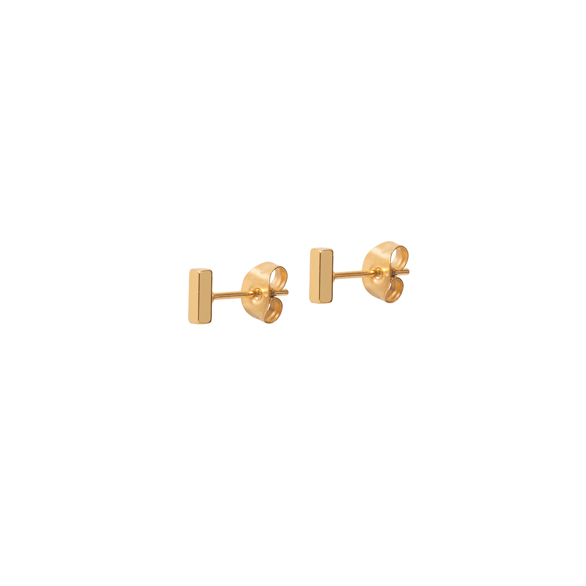 Small gold sale bar stud earrings