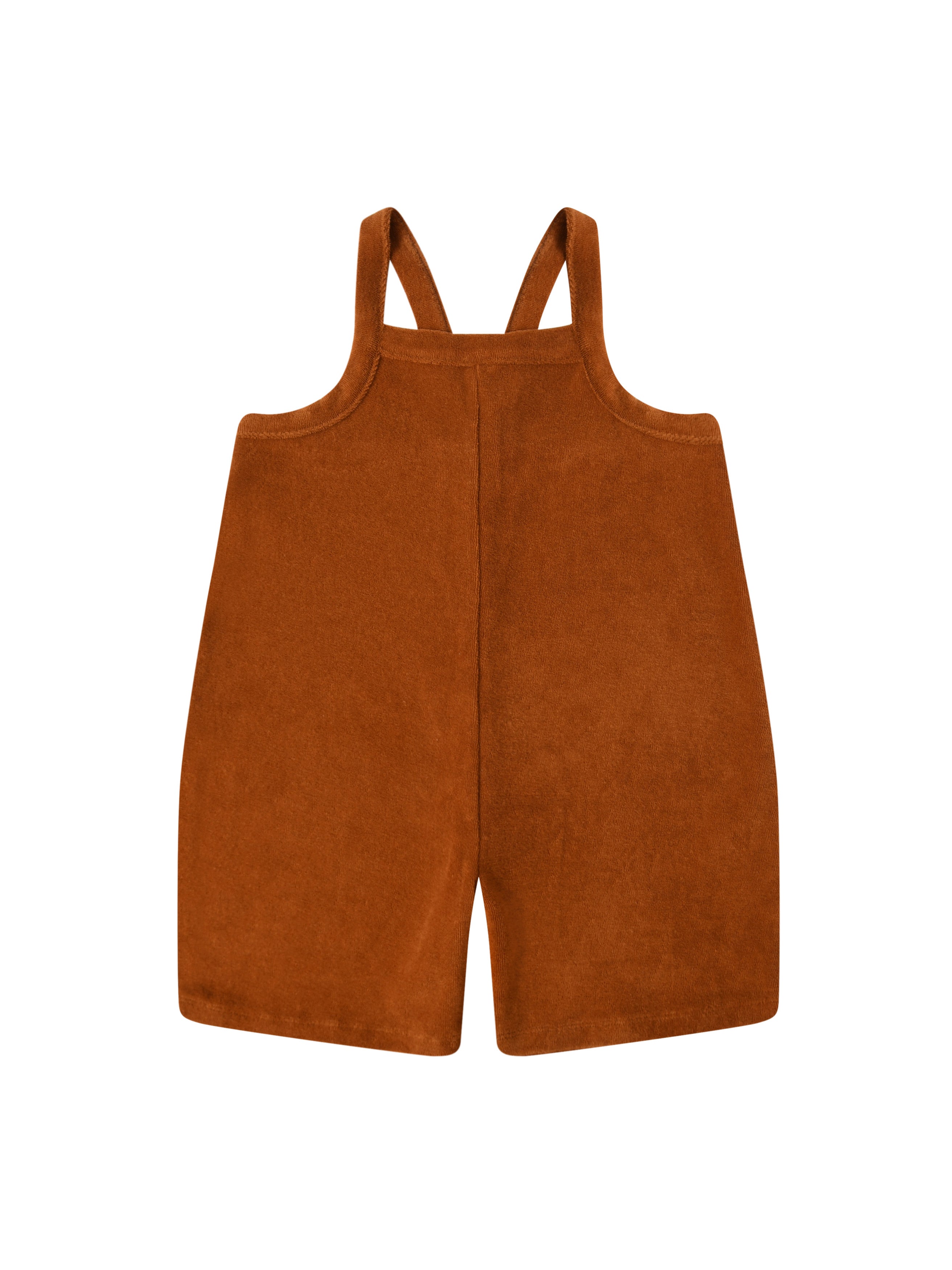 Organic Zoo Terracotta Terry Dungarees – star & bean